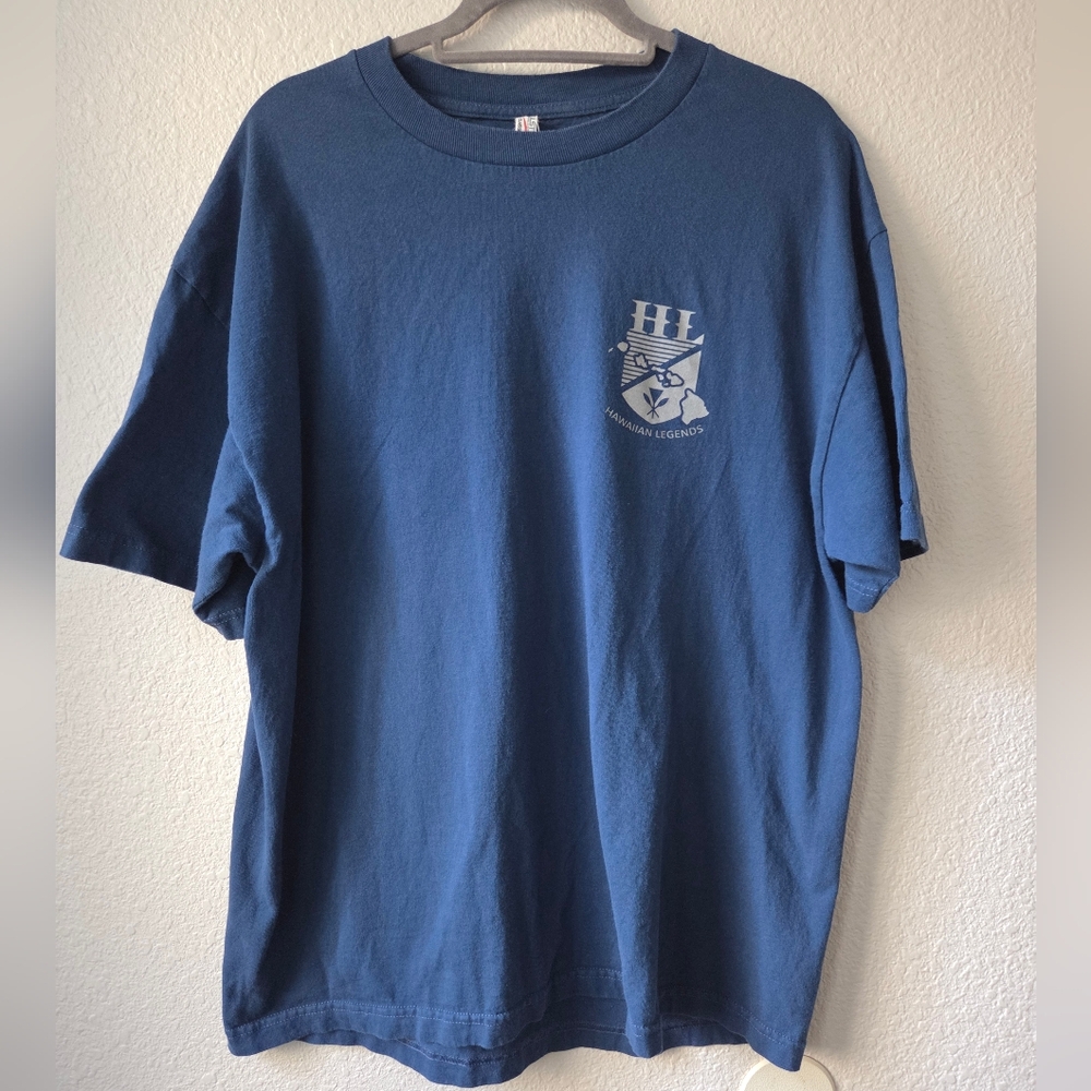 Hawaiian Legends Men's Blue XL Surf T-Shirt Wave Islands One Hawai Alstyle